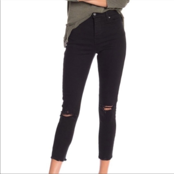 Levi’s Wedgie Skinny Distressed Raw Hem Jeans in Black Size 27 - Picture 9 of 9